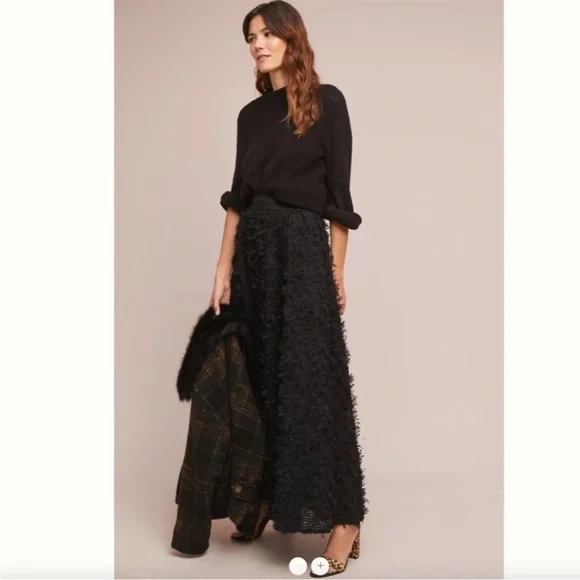 NWT Anthropologie ERI + ALI “Rive Dorite” Maxi skirt black size XS - Picture 1 of 8